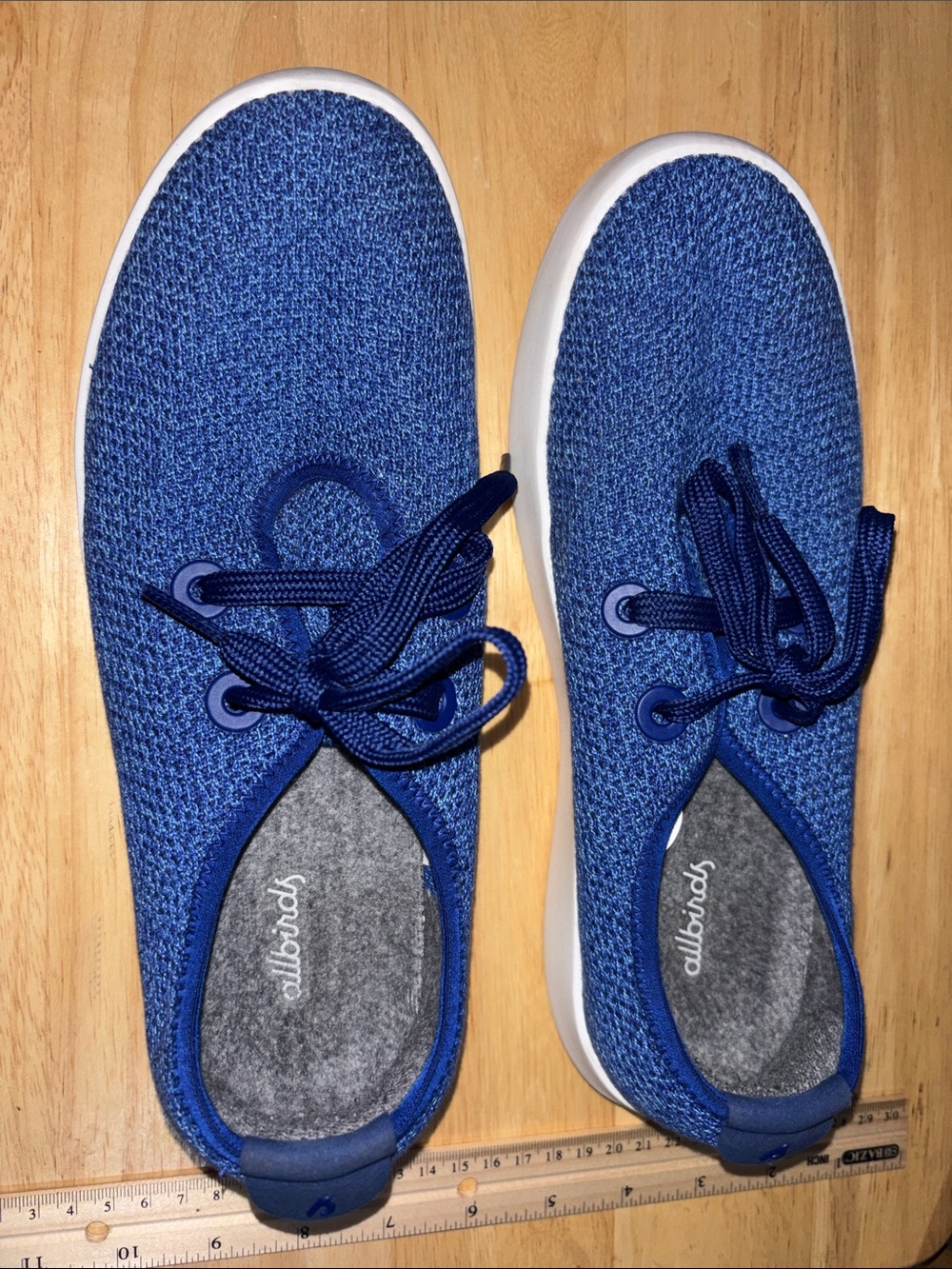 Allbirds Blue Knit Lace-Up Sneakers
